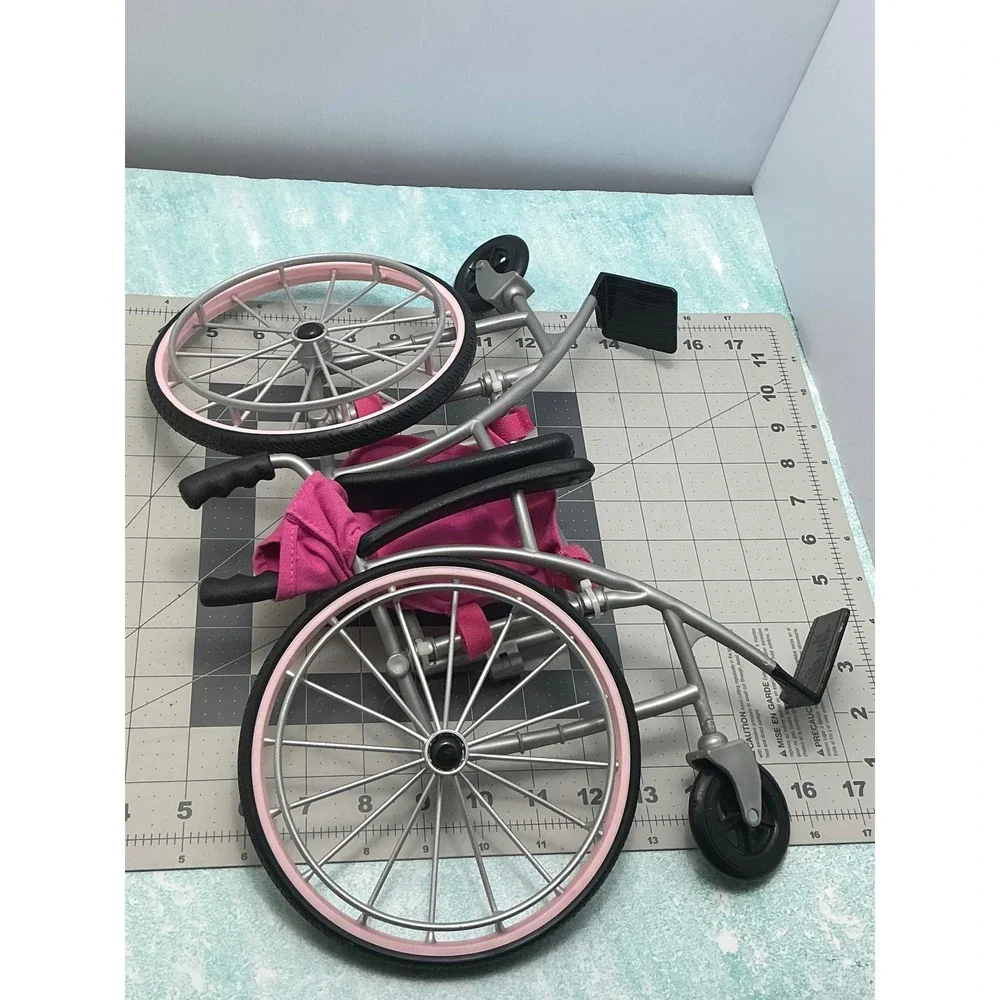 Our Generation OG Dolls Pink and Silver Wheelchair for 18 Inch Dolls Accessory